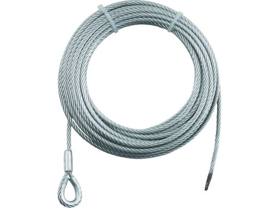 TRUSCO 手動ウインチ用SUSワイヤー6×10M用(シンブル入りロック)