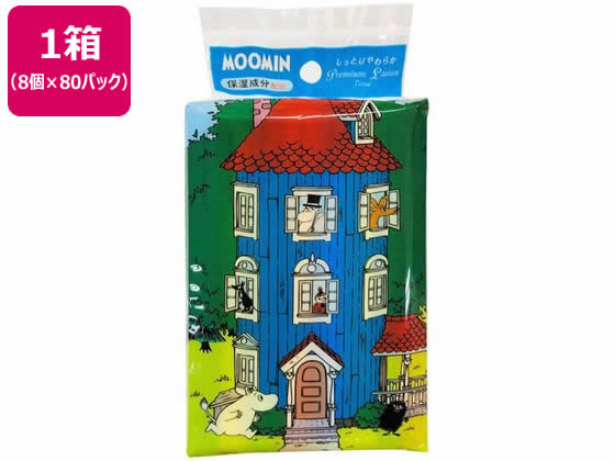 河野製紙 ムーミン プレミアムローションポケットティシュ 10組 8個×80P 河野製紙 ムーミン プレミアムローションポケットティシュ 10組 8個×80P