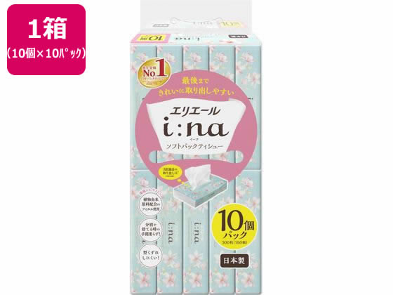 大王製紙 エリエール イーナ ソフトパックティシュー 150組 10個×10パック