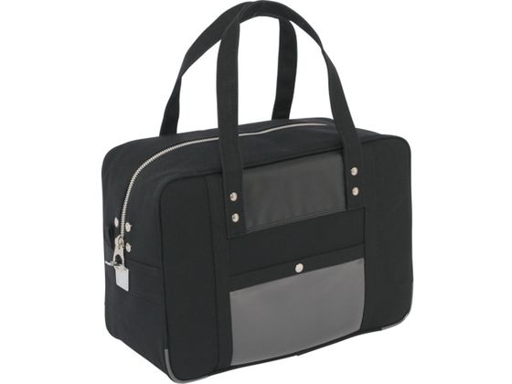 SANEI 帆布メール用ボストン(M)馬蹄錠金具付 黒 BTM-U-01 SANEI 帆布メール用ボストン(M)馬蹄錠金具付 黒 BTM-U-01