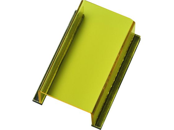 緑十字 スイッチカバー標識 透明黄無地タイプ 80×40×34
