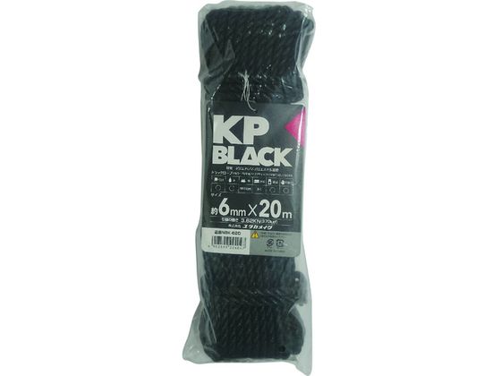 ユタカメイク ブラックKPトラックロープ6mm×20m NBK-620