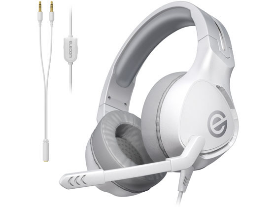 エレコム ゲーミングヘッドセット 4極ミニプラグ 50mmドライバ HS-G01WH