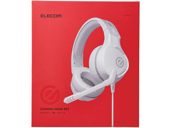 【未使用】ELECOM ゲーミングヘッドセット白 エレコム ゲーミングヘッドセット／4極ミニプラグ｜HS-G01WH