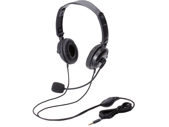 エレコム 4極ヘッドセットマイクロフォン 両耳折畳み式 HS-HP20TBK