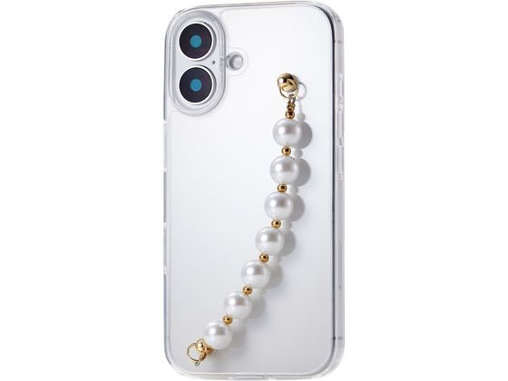 エレコム iPhone16ケース ハンドバンド付 パール PM-A24AHVHB01 エレコム iPhone16ケース ハンドバンド付 パール PM-A24AHVHB01