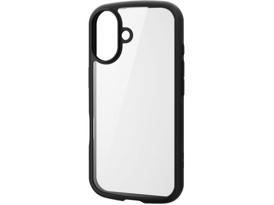 エレコム iPhone16ケース 背面ガラスクリア ブラック PM-A24ATSLFCGBK エレコム iPhone16ケース 背面ガラスクリア ブラック PM-A24ATSLFCGBK