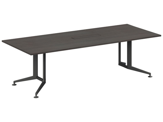 ●品番：Ｗ４０−ＫＷ２４１２ＣＨ−６ＡＧ８１●カラー／天板：スモークドグレー、脚：ブラック●外寸法／幅２４００×奥行１２００×高さ７２０ｍｍ●天板厚さ／２５ｍｍ●下肢空間寸法／幅１５３０×高さ６５５ｍ