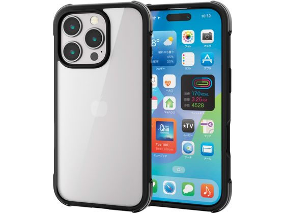 エレコム iPhone16Proケース ブラック×クリアブラック PM-A24CHVAIRBK エレコム iPhone16Proケース ブラック×クリアブラック PM-A24CHVAIRBK