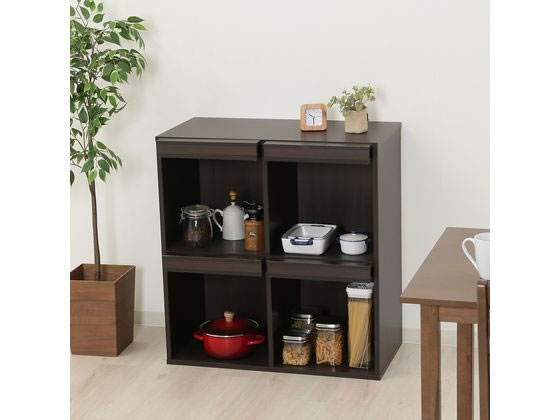 不二貿易 ディスプレイラック 4マス ブラウン DP8085 86032が8,338円