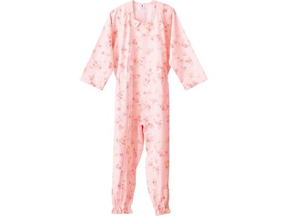 フットマーク 介護つなぎ服(前開き) ピンク さくら柄 S フットマーク 介護つなぎ服(前開き) ピンク さくら柄 S
