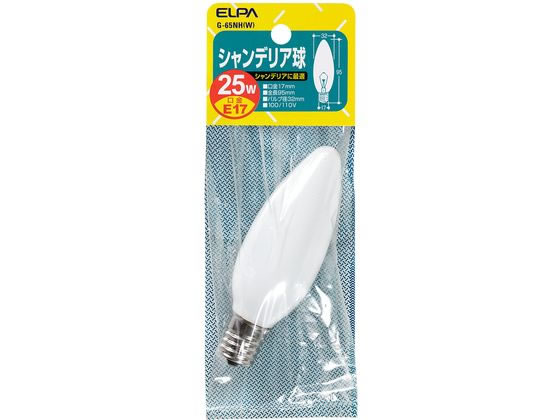 朝日電器 シャンデリア球 E17 25W G-65NH(W)