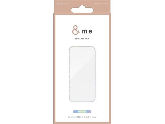 エレコム iPhone16ガラスフィルム クリア フレーム オーロラ PM-A24AFLGFARR エレコム iPhone16ガラスフィルム クリア フレーム オーロラ PM-A24AFLGFARR