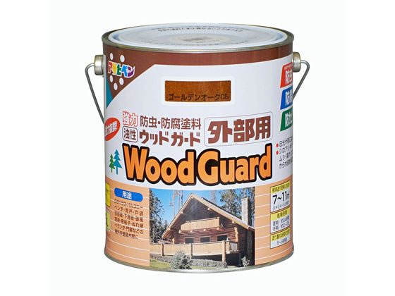 ●内容量：１．６Ｌ●カラー：ゴールデンオーク ０５●重量：１６００ｇ●標準塗り回数：２回塗り●光沢：ツヤ消し●塗膜の仕上がり：半透明●塗料タイプ：アルキド樹脂塗料●乾燥時間：【吸い込みが大きい木部】 