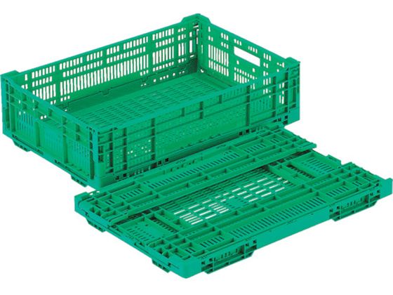 リス RSコンテナーRS-MM29(薄型折りたたみコンテナー) 緑 RS-MM29
