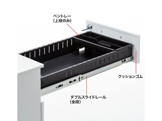 サンワサプライ キャビネット W300×D534×H600 ホワイト SNW-107W
