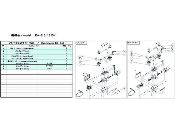 ULVAC DA-81S/81SK用メンテナンスキット DA-81S 81SK MAINTENANCEKIT ULVAC DA-81S/81SK用メンテナンスキット DA-81S 81SK MAINTENANCEKIT