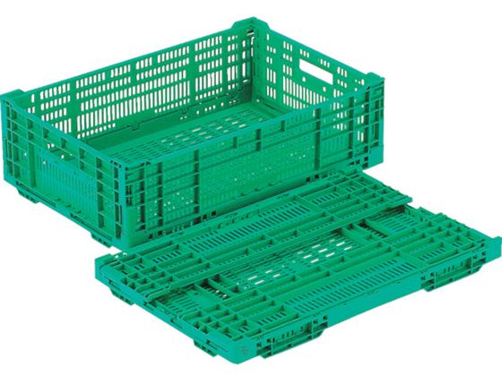 リス RSコンテナーRS-MM33(薄型折りたたみコンテナー) 緑 RS-MM33