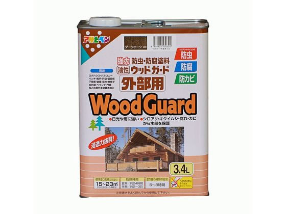 アサヒペン ウッドガード外部用 3.4L ダークオーク 08 アサヒペン ウッドガード外部用 3.4L ダークオーク 08