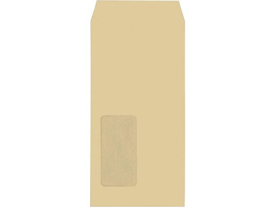 ●サイズ：長形３号窓明●〒枠なし●封筒サイズ：縦２３５×横１２０ｍｍ●用紙：再生クラフト１００％●紙厚：８５ｇ／ｍ２●箱入数：１０００枚●注文単位：１箱●窓素材：グラシン●口糊：エルコンテープ●貼り方