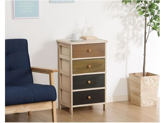 新品・送料無料》桐製 マルチカラフル5段ボックス シンクエ 2 新品