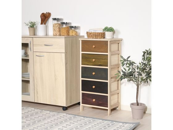 【新品・送料無料】桐製 マルチカラフル5段ボックス シンクエ 2 不二貿易 桐製 マルチカラフル5段ボックス シンクエ 2 39625が9,284円