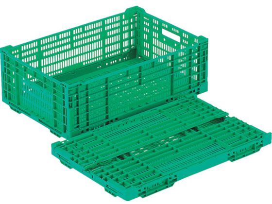 リス RSコンテナーRS-MM38(薄型折りたたみコンテナー) 緑 RS-MM38