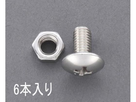 エスコ ゆるみ止トラス頭小ねじ ステンレス製 6個 M5×10