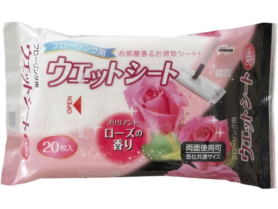 山崎産業 ウェットシートフローリング用 ローズ 20枚入