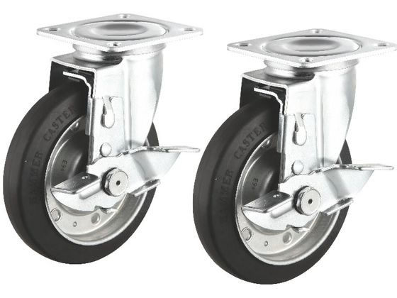 サンワサプライ 汎用キャスター 125mm径 車幅38mm ゴムフリーストッパー2コ サンワサプライ 汎用キャスター 125mm径 車幅38mm ゴムフリーストッパー2コ