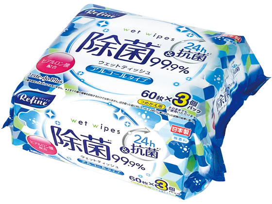Life-do. Plus リファイン アルコール除菌 ウェットティッシュ 60枚×3P