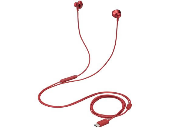 エレコム 有線イヤホン 1.2m Type-C レッド EHP-DF10IMRD エレコム 有線イヤホン 1.2m Type-C レッド EHP-DF10IMRD
