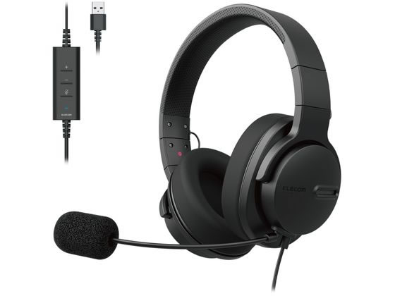 エレコム 大型ヘッドセット ノイズ軽減 HS-HP105UNCBK