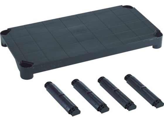 TRUSCO プラ棚用 棚板セット軽量型 脚付 800×350 黒