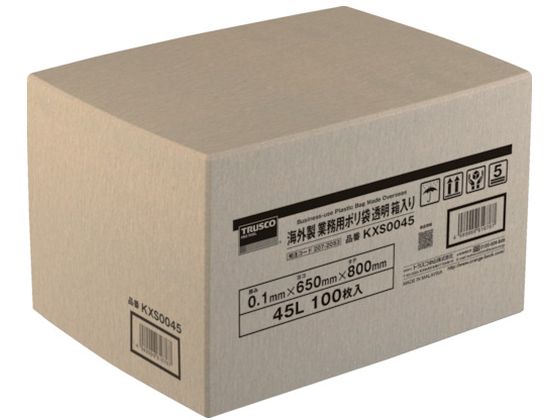 TRUSCO 業務用ポリ袋 透明・箱入 0.1×90L 100枚入