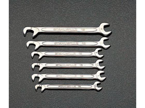 エスコ 薄口スパナ ダブルアングル 6本組 4.5-8mm EA615A エスコ 薄口スパナ ダブルアングル 6本組 4.5-8mm EA615A