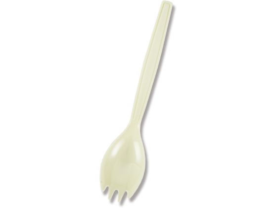 シモジマ ヘイコー プラフォークスプーン 16cm アイボリー 単袋 100本
