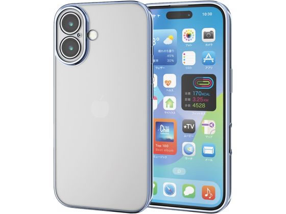 エレコム iPhone16 ケース ソフト メタリックペールブルー PM-A24AUCTMKBU エレコム iPhone16 ケース ソフト メタリックペールブルー PM-A24AUCTMKBU