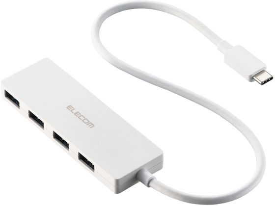 エレコム USBハブ USB3.2 30cm ホワイト U3HC-H041WH エレコム USBハブ USB3.2 30cm ホワイト U3HC-H041WH