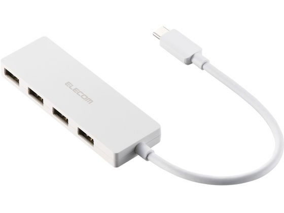 エレコム USBハブ 4ポート 15cm ホワイト U2HC-H040WH エレコム USBハブ 4ポート 15cm ホワイト U2HC-H040WH