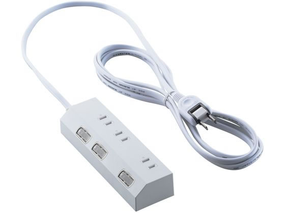 エレコム 電源タップ 3m 3個口 個別スイッチ ホワイト T-IS01-2330WH エレコム 電源タップ 3m 3個口 個別スイッチ ホワイト T-IS01-2330WH