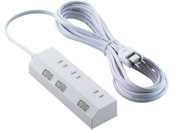 エレコム 電源タップ 5m 3個口 マグネット ホワイト T-IS01M-2350WH エレコム 電源タップ 5m 3個口 マグネット ホワイト T-IS01M-2350WH