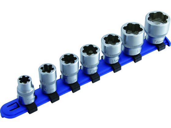 Pro-Auto 3/8DR.7PC.エクストラクターソケットハンガーセット BEX-307S Pro-Auto 3/8DR.7PC.エクストラクターソケットハンガーセット BEX-307S
