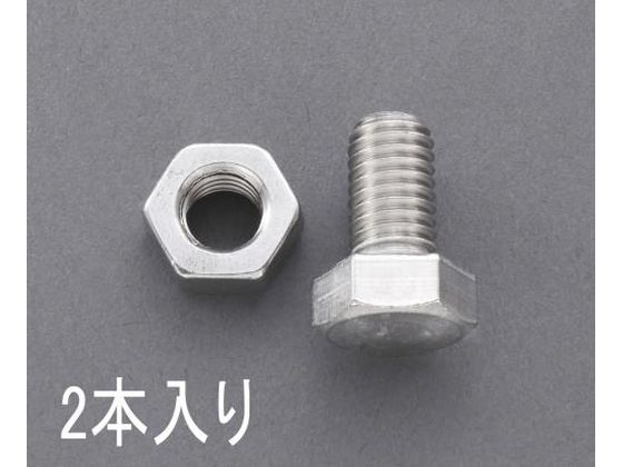 エスコ ゆるみ止六角ボルト ナット付 ステンレス 2本 M8×25