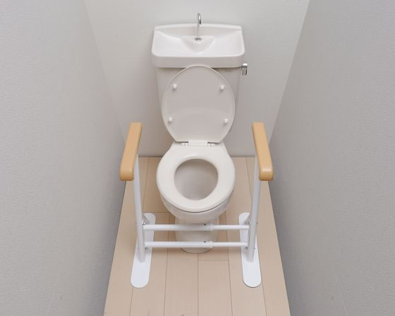 購入者確定済み【新品未開封】トイレ用サポート手すり TRT-64A ホワイト アイリスオーヤマ トイレ用サポート手すり ホワイト TRT-64Aが