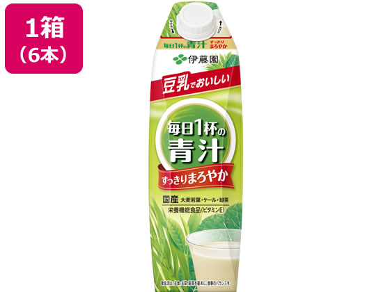 伊藤園 毎日1杯の青汁 まろやか 豆乳ミックス 1L×6本 伊藤園 毎日1杯の青汁 まろやか 豆乳ミックス 1L×6本