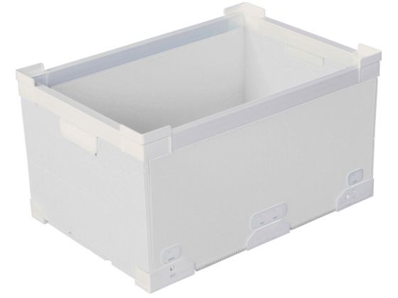 KUNIMORI プラダン折畳み FNSコンテナ 40L(SWコーナー)ホワイト