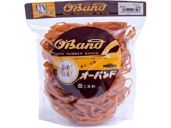 共和 輪ゴム オーバンド 透明袋 #215 アメ 500g GJA-N-007