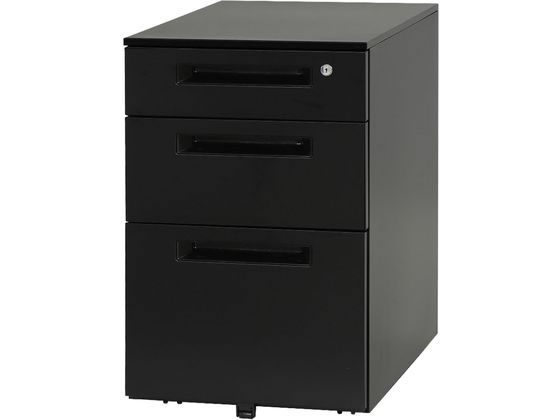 Netforce スチールワゴン3段 シリンダー錠 ブラック LSW-S3-FW-BK Netforce スチールワゴン3段 シリンダー錠 ブラック LSW-S3-FW-BK