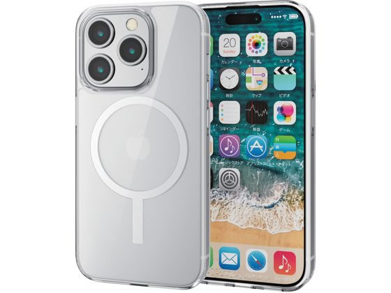 エレコム iPhone 15 Pro ハイブリッドケース MAGKEEP ホワイト